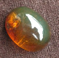 ♥ KRONJUWEL / MIDI MEXIKO BERNSTEIN CABOCHON / HONIG - GRÜN