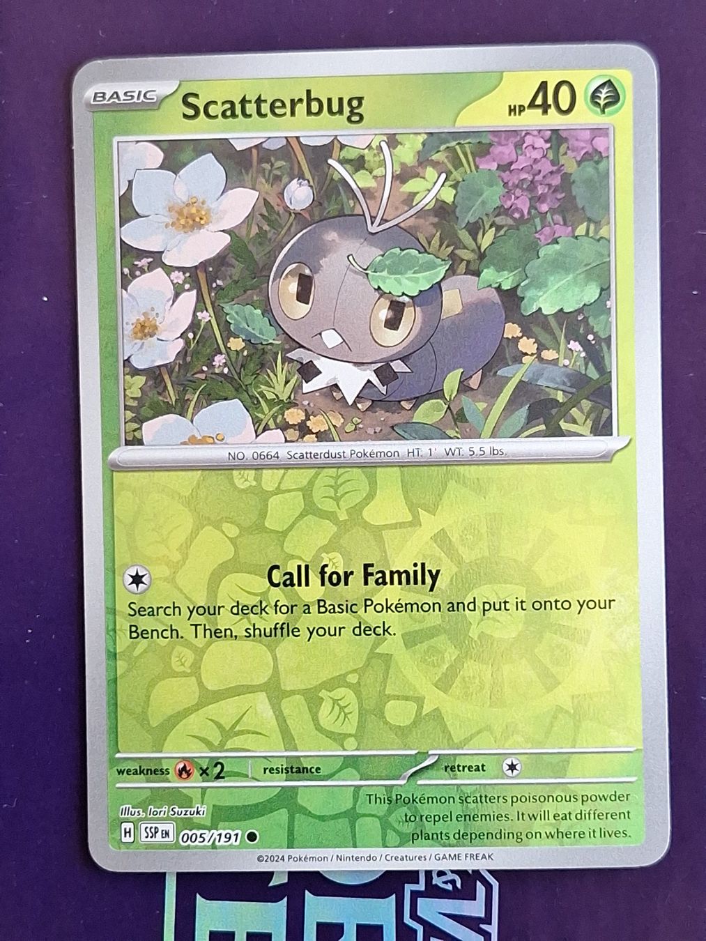 Pokémon Carte collezionabili: Scatterbug - Reverse Holo - Pokemon Surging Sparks – Usato da Altstätten SG venduto da GGsGameshop