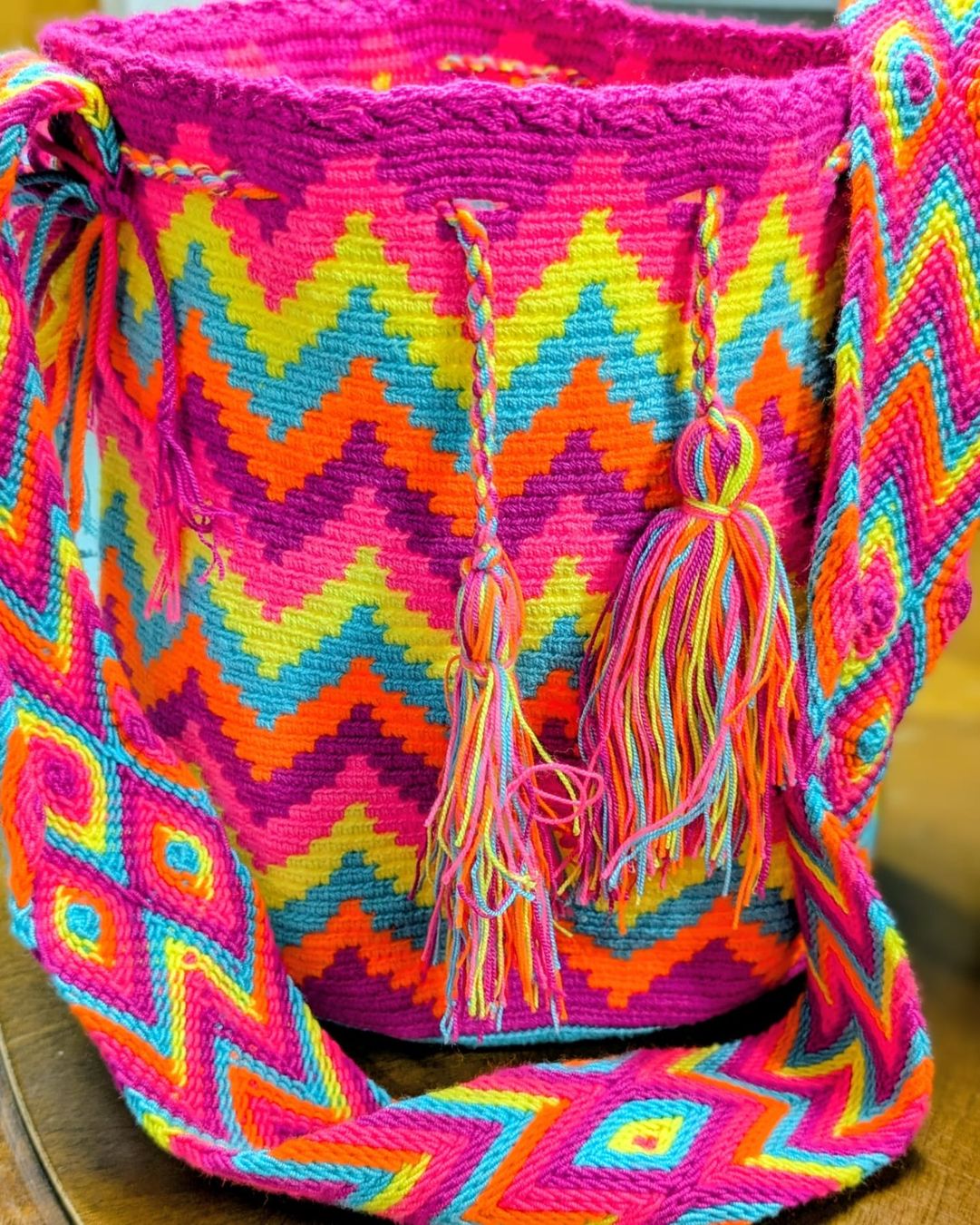 Altro in  Abbigliamento & Accessori: Sac selon technique Wayuu - fuchsia – Nuovo (secondo la descrizione) da Chavornay venduto da bealil