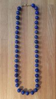 Lapislazuli Kette 64 cm mit 18k Goldverschluss edel blau