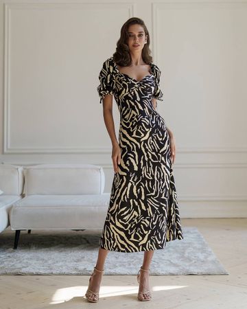 Graphic print Midi Dress Size: S