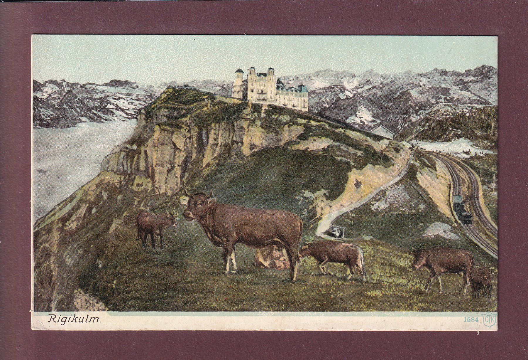 Cartoline postali: RIGI-KULM - Kühe – Usato da Pully venduto da nicecards