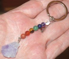 Schlüsselanhänger A-493 – Amethyst & 7 Chakra