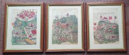 3 Bilder aus TSCHACHTLANS BILDERCHRONIK, Original Faksimile