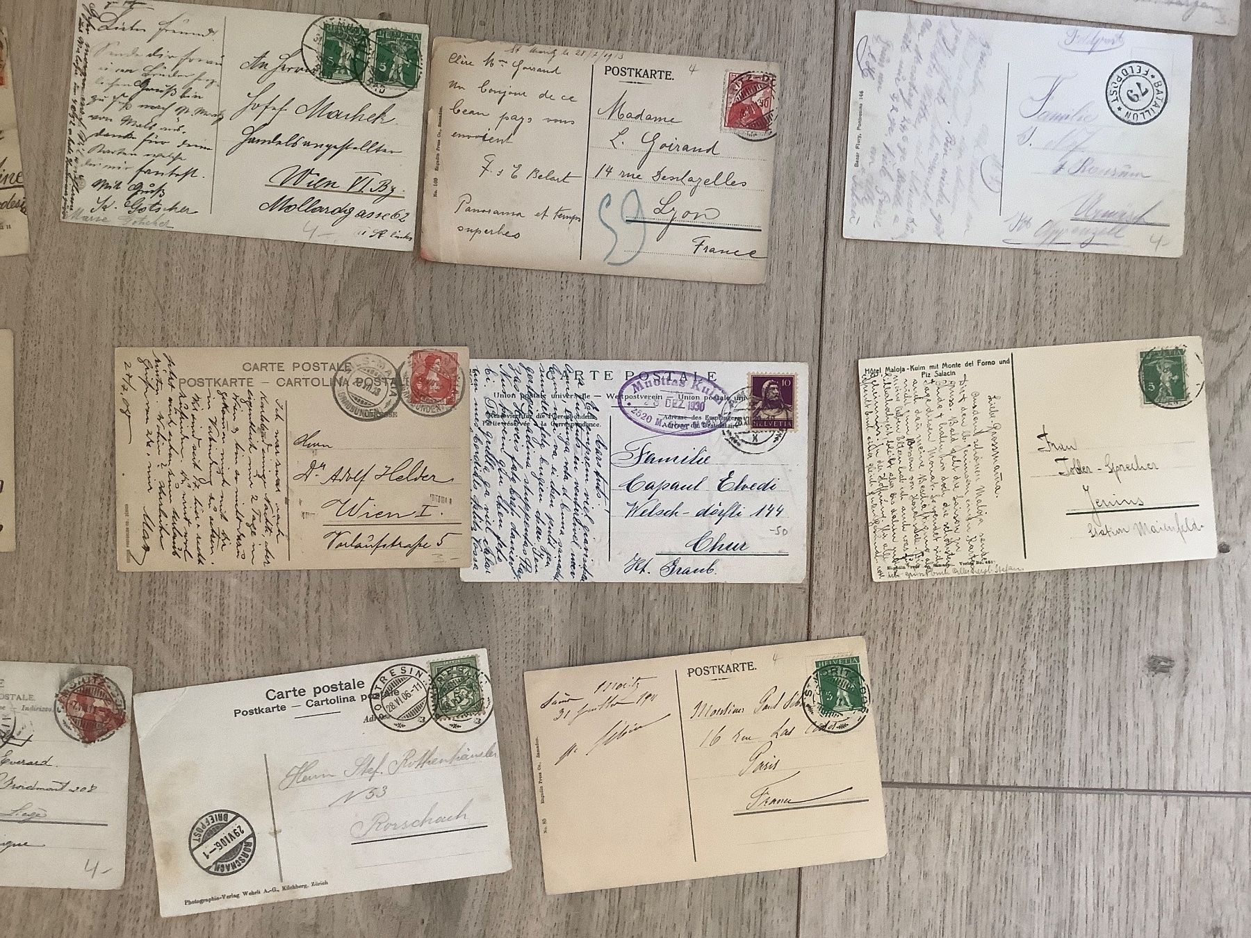 Cartoline postali: 24 alte, gelaufene Ansichtskarten Bündnerland ab 1906 – Usato da St. Gallen venduto da herbrig2 6