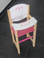 Puppenhochstuhl aus Holz rosa weiss guter Zustand