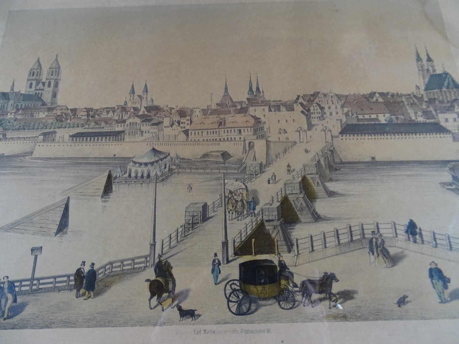 Incisioni: MAGDEBURG, LITHOGRAPHIE UM 1850 – Usato da Grüningen venduto da Kartensammler 2