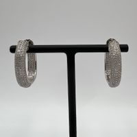925 Silber Creolen mit Zirkonia-Steinen
