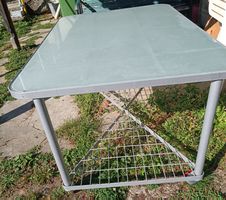 Serviertisch mit Glasplatte auf Räder, gebrauchter Zustand