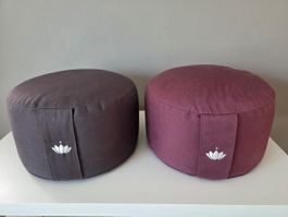 2x hochwertige Meditationskissen Lotus Kissen Rundkissen