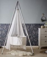 Leander classic Wiege mit Matratze, Tripod, Himmeltuch