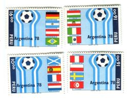Briefmarken "Fussball". Peru.