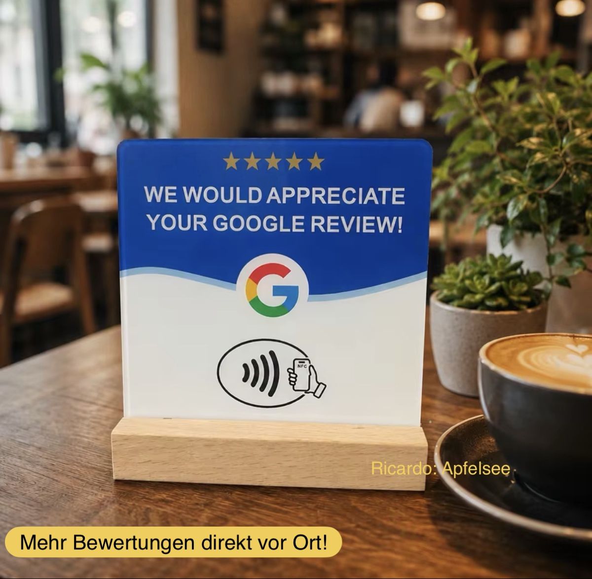 Insegne: Google Bewertung digitales Schild / Tafel – Nuovo e nell'imballaggio originale da Basel venduto da Apfelsee