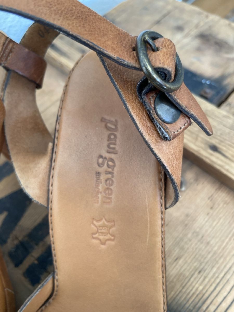 Paul Green Damenschuhe: Paul Green Sandalen Leder hellbraun Gr. 39 – Gebraucht aus St. Gallen von Schimschon 1