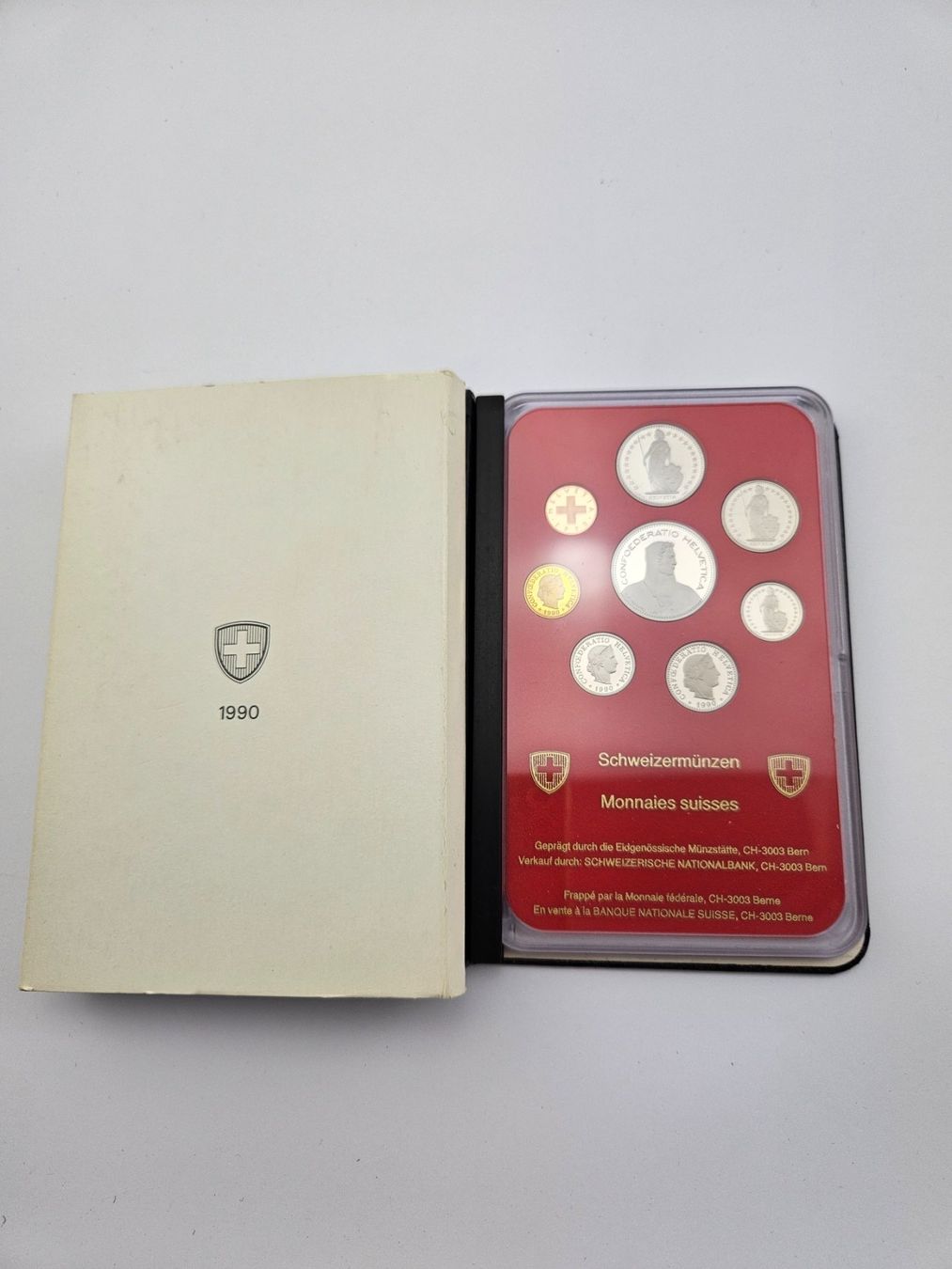 Tutti le monete: Schweizer Münzsatz 1990 Polierte Platte – Nuovo e nell'imballaggio originale da Therwil venduto da Racingr6