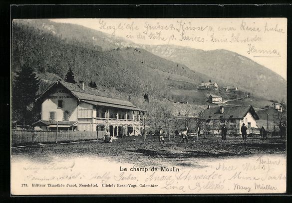 Cartoline postali: Champ du Moulin, Ortsansicht mit Hotel-P – Usato da Berlin venduto da bartko-reher