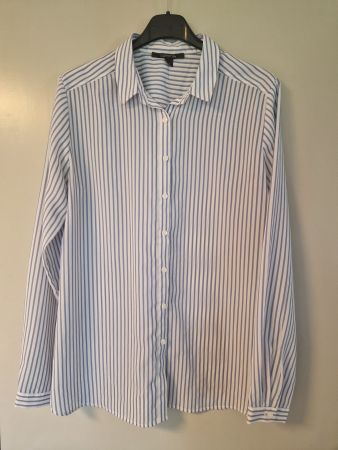 Bluse Blau-Weiss gestreift, Grösse 36