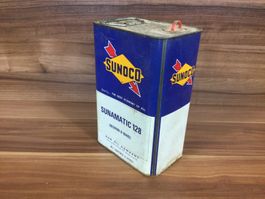 Gebrauchter Öl Blechkanister Marke Sunoco für Werkstatt Deko