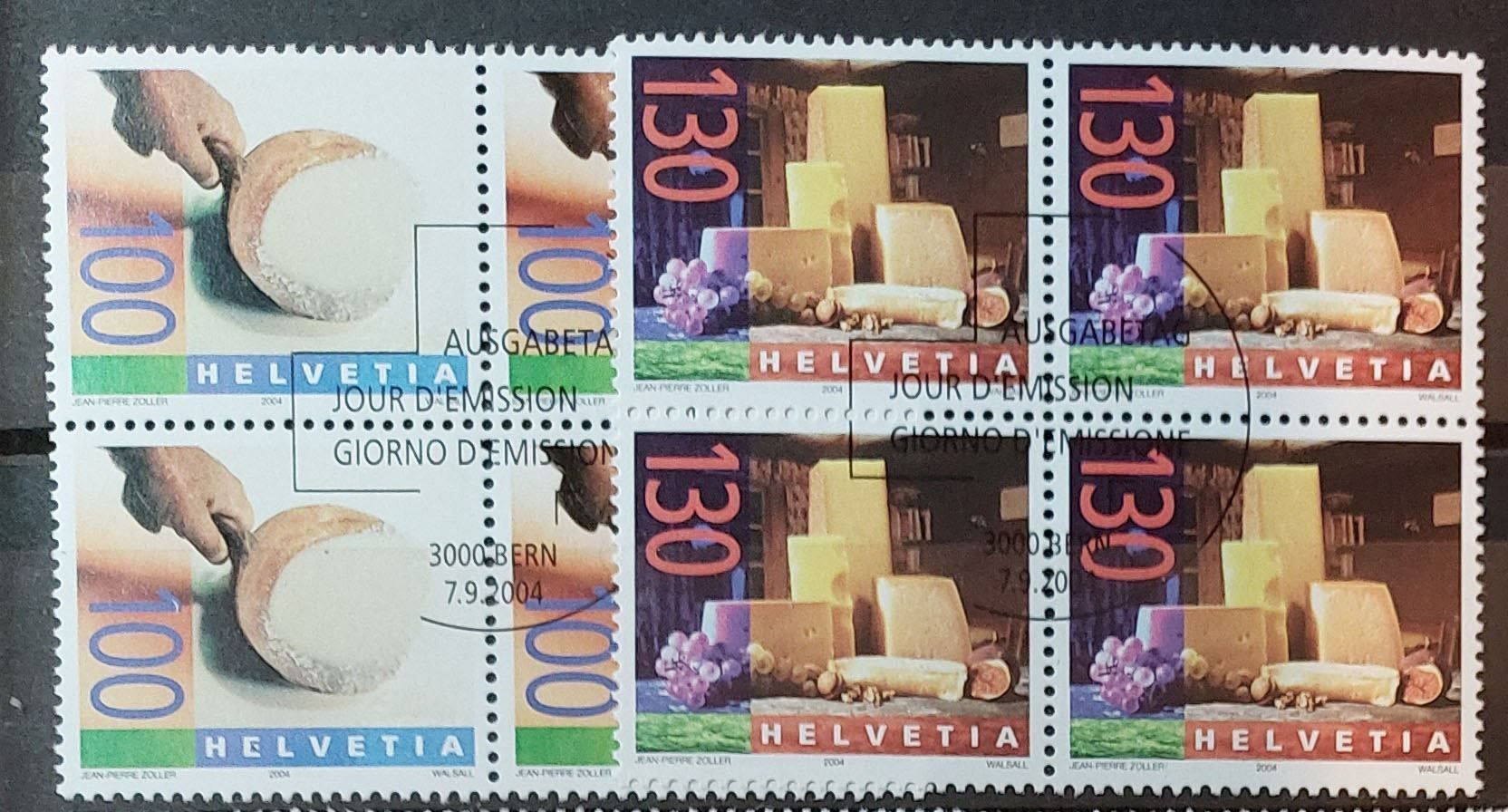 Tutti i francobolli: B1134 - Fromages suisse B4 obl. 1er jour – Usato da Trélex venduto da Phil_Albert