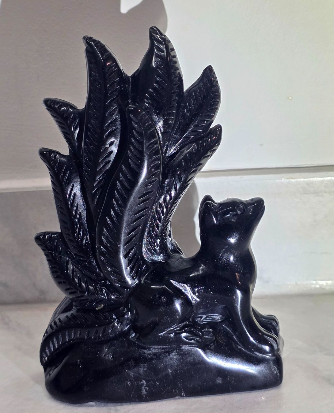 Minerali & Pietre curative: Schwarzer Obsidian Fuchs B 480g – Nuovo e nell'imballaggio originale da Matzingen venduto da Shay_Crystalz