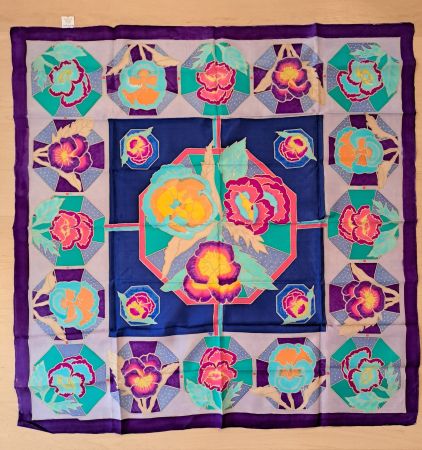 Seidenfoulard florales Muster 90 x 90 cm Neu