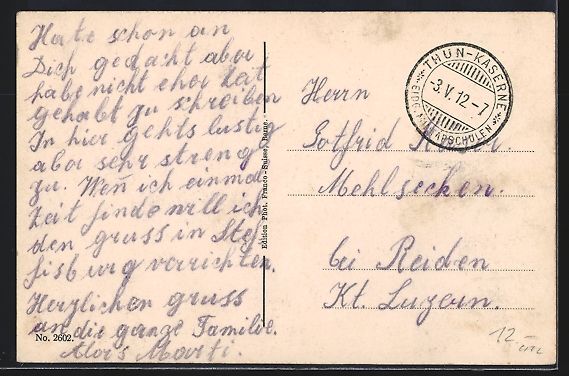 Cartoline postali: AK Thun, Kaserne mit Strassenpartie – Usato da Berlin venduto da bartko-reher 1