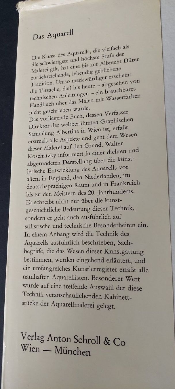 Libri: Das Aquarell , Entwicklung, Technik, Eigenart – Usato da Zürich venduto da t24_de 1