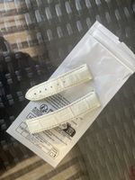 Bracelet Omega cuir blanc crocodile 18mm 98000346 
