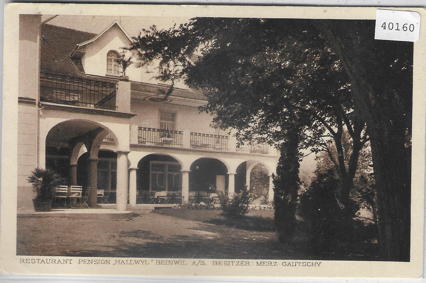 Cartoline postali: Restaurant Pension Hallwyl - Beinwil – Usato da Ettingen venduto da Kartenplanet