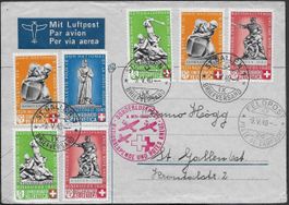 1940 Rot Kreuz Fl. ST.GALLEN Top frank. FELDPOST-o 26 ab 1.-