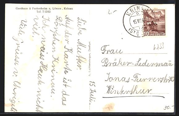 Cartoline postali: Krinau, Totalansicht aus der Vogelschau – Usato da Berlin venduto da bartko-reher 1