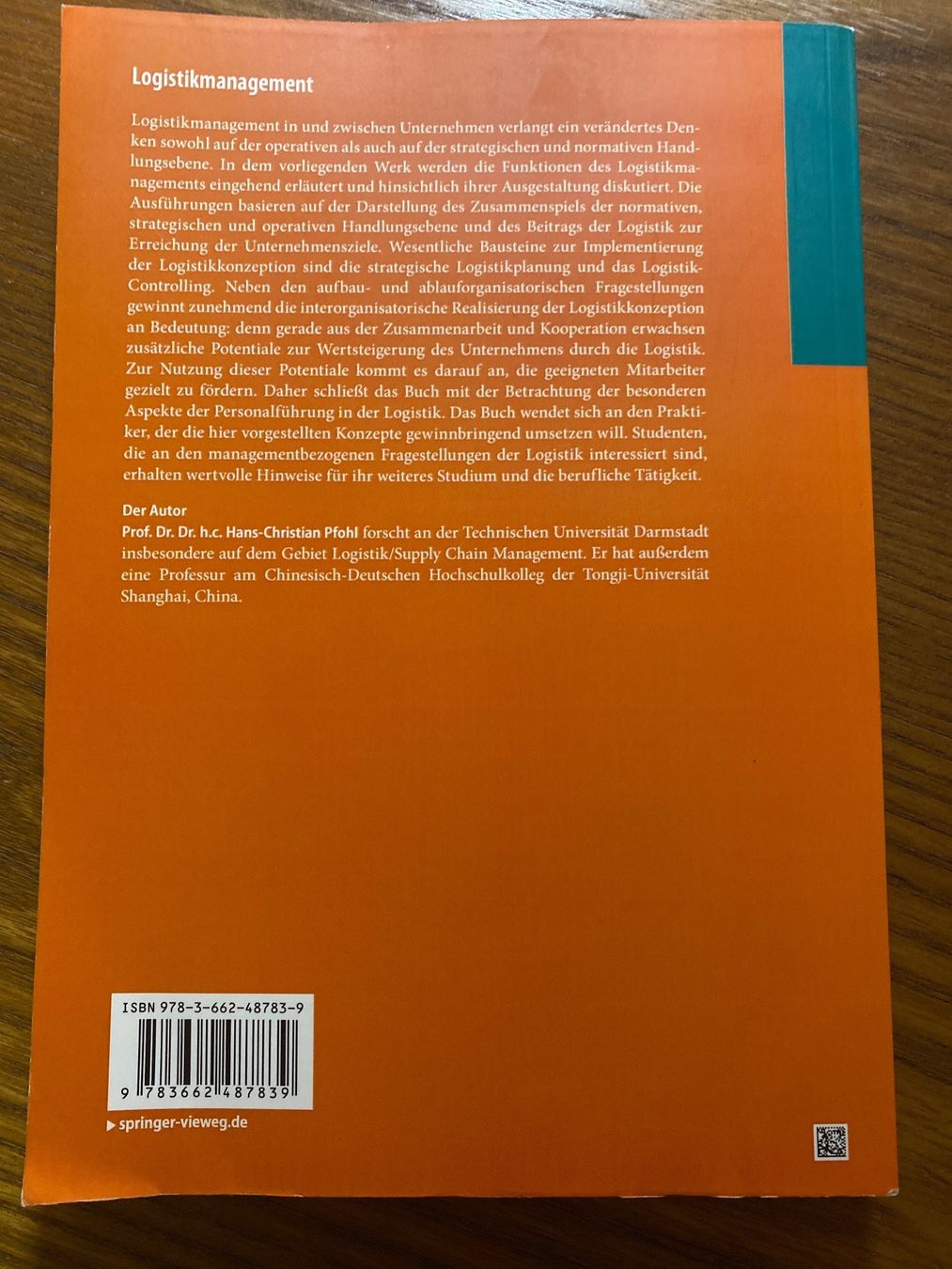Libri: Logistikmanagement Hans-Christian Pfohl – Usato da Oberglatt ZH venduto da mosi1053 1