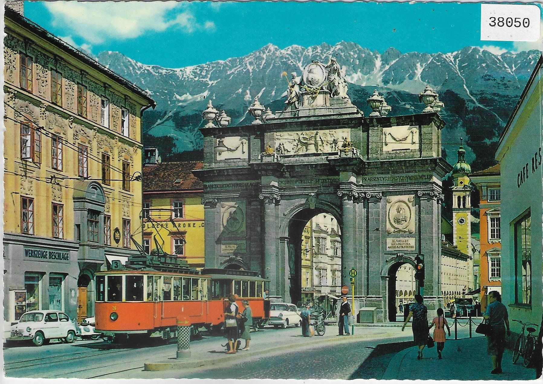 Ansichtskarten: Innsbruck - Triumphforte - Tram Tramway – Gebraucht aus Ettingen von Kartenplanet
