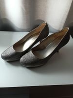 Silver Glitter Pumps High Heels Size 39 used only twice