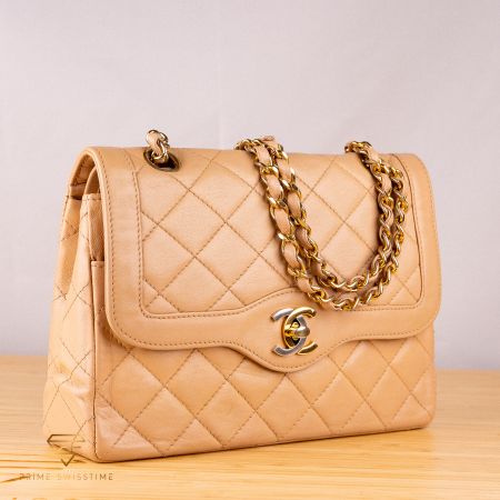 Chanel Paris Limited Two-tone CC Classic Beige Double Flap