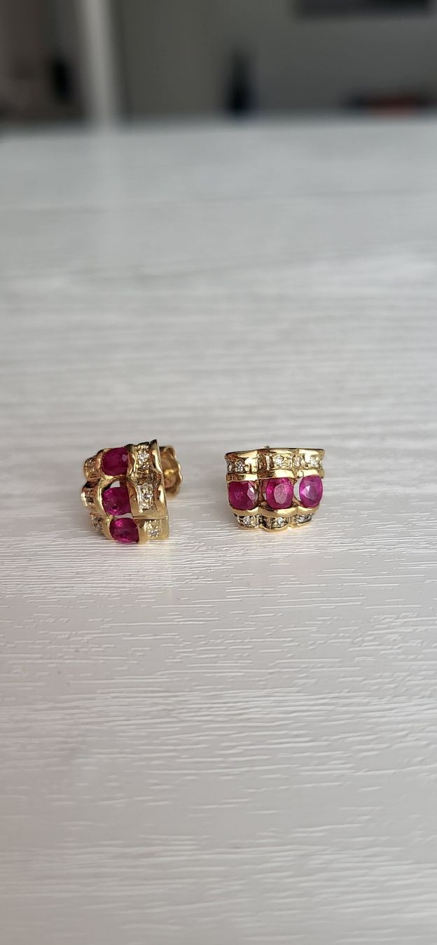 Ohrringe & -stecker: Edle Diamantohrstecker mit Rubinen – Neu (gemäss Beschreibung) aus Unterägeri von Altgoldschmuck 3