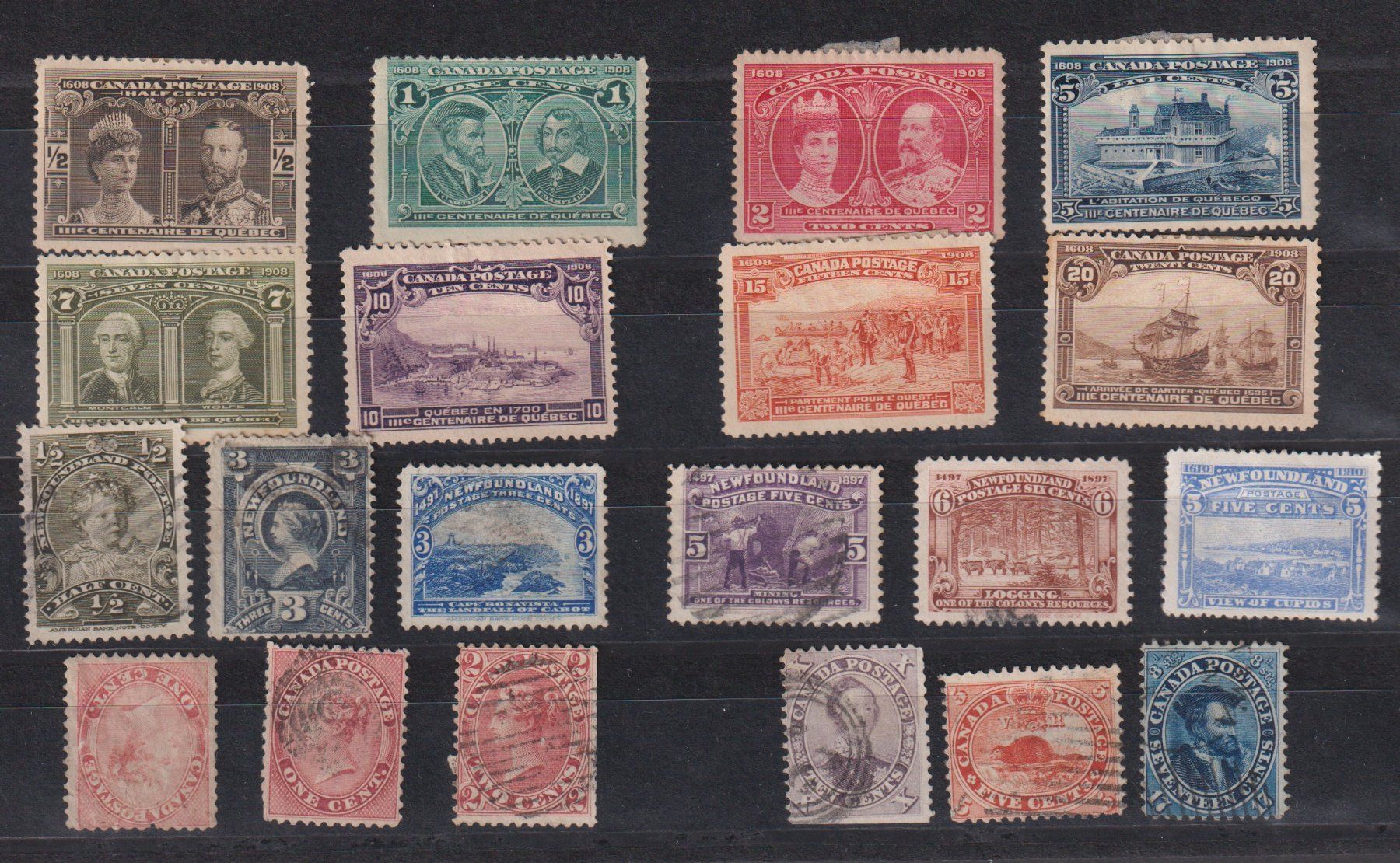 Alle Briefmarken: Canada + Newfoundland: Lot verschiedene Marken – Gebraucht aus Dällikon von Minita