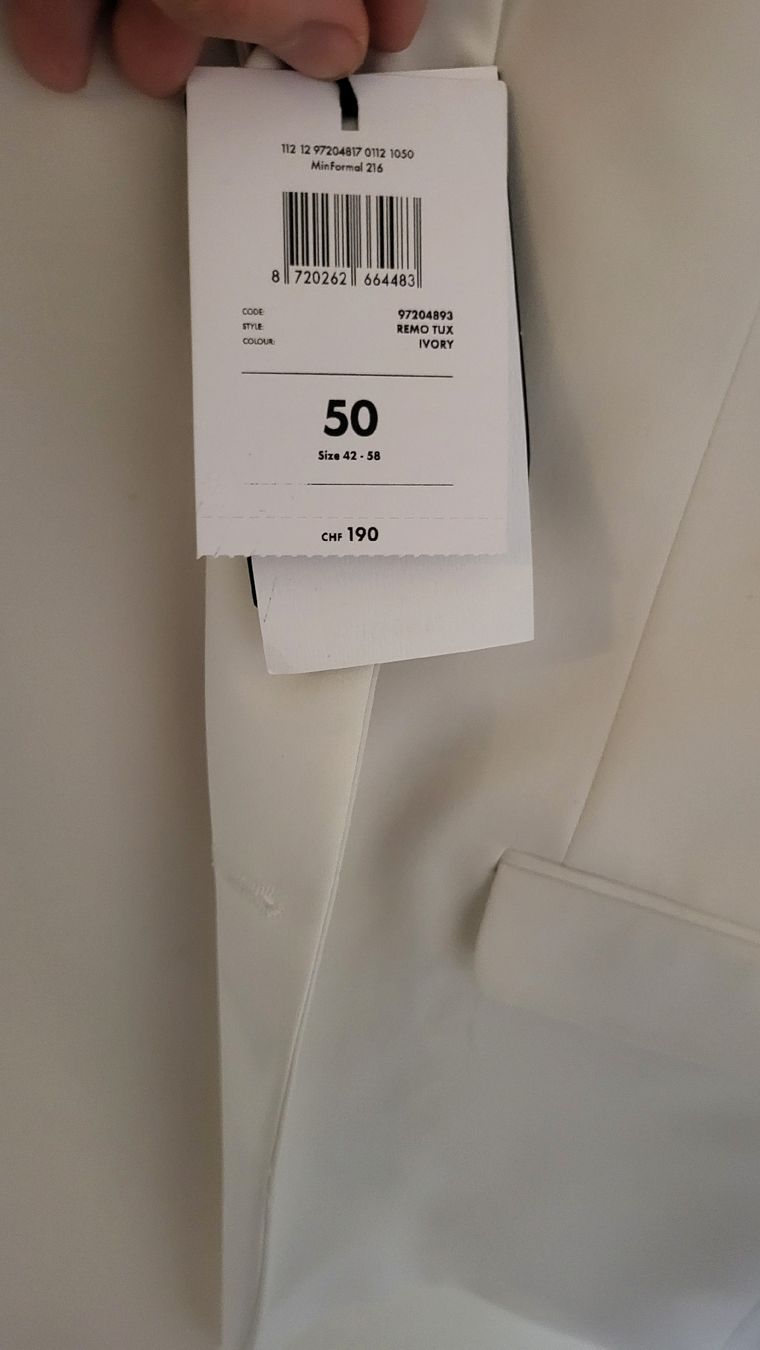 We Completi: Veste de costume blanche WE taille 50 – Nuovo e nell'imballaggio originale da Villars-sur-Glâne venduto da ism_5yyv 2