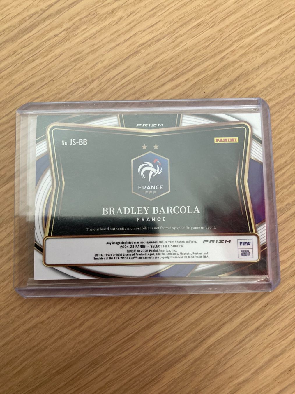 Panini Carte collezionabili: Panini Select 2024-25 - Bradley Barcola Patch – Usato da La Tour-de-Peilz venduto da Tyalos_Cards 1