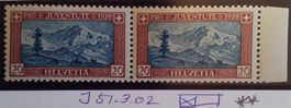 PL56) J51.3.02, Abart Retouche links der Tanne postfrisch