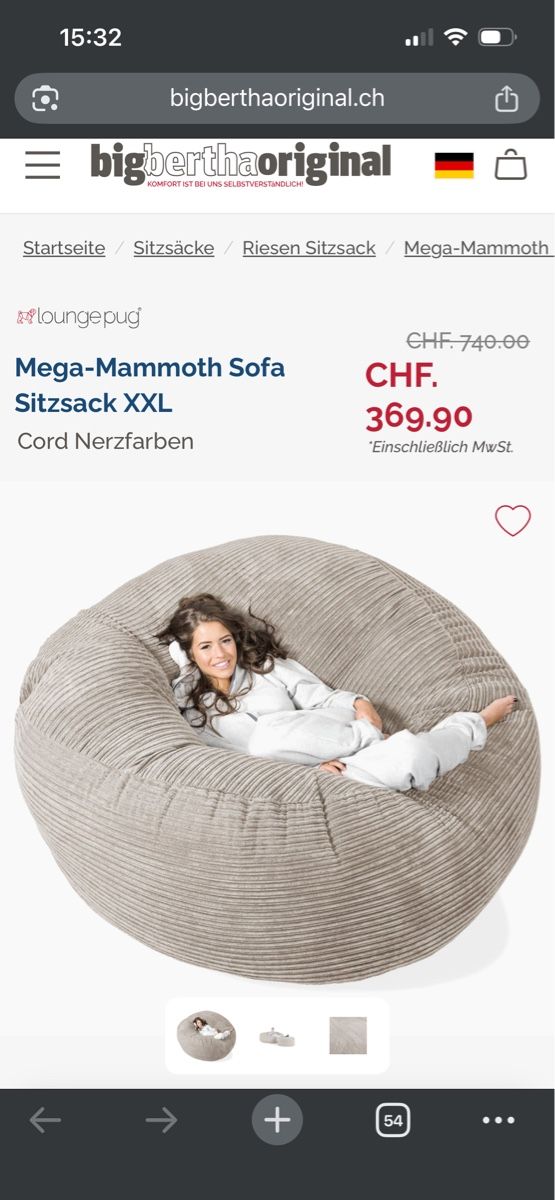 Divani: Mega-Mammoth Sofa Sitzsack XXL – Usato da Urdorf venduto da ale_yvd2