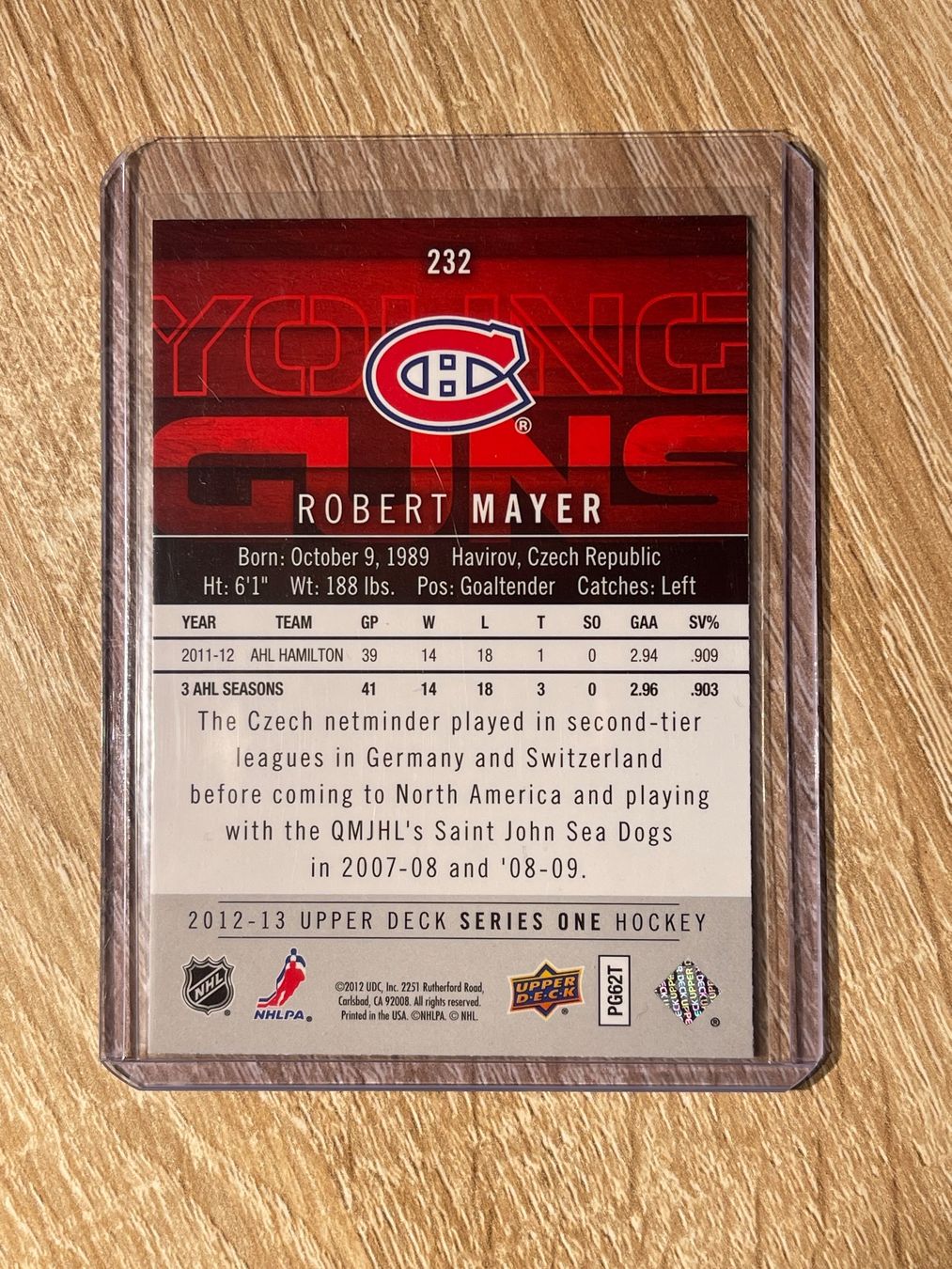 NHL Carte collezionabili: Upper Deck Young Guns Robert Mayer Montreal Canadiens – Usato da Thun venduto da Suomitiger 1