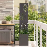 vidaXL Garten Sichtschutz-Leinwand Floral Schwarz 32 x 140 c
