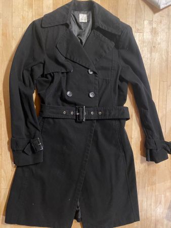 LIQUIDATION!  Trench-coat noir taille 38 100% coton