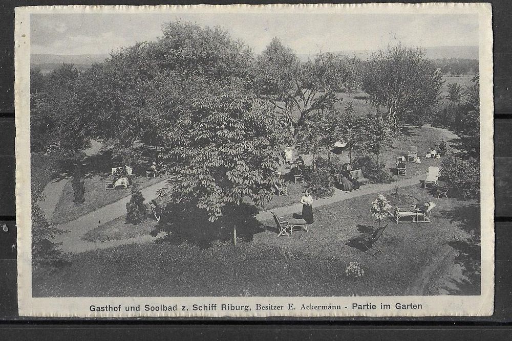 AG Riburg 1917 Gasthof und Soolbad z.Schiff Gartenanlage Kaufen auf