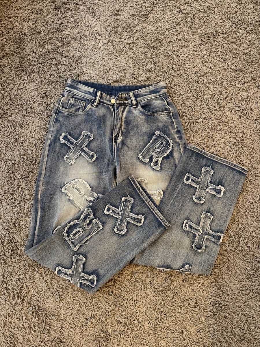 Jeans: Jeans mit Kreuzen – Neu (gemäss Beschreibung) aus Frümsen von laura002 2