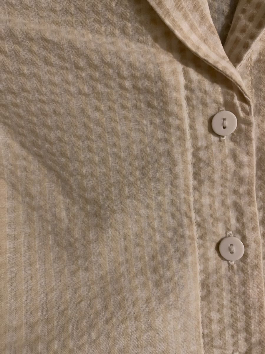 Camicette: Sommerbluse gecroppt, Gr. 34, beige/weiss – Nuovo (secondo la descrizione) da Sitterdorf venduto da SecondHandRe 1