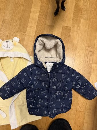 Kinder Steppjacke dunkelblau mit Tiermotiv Grösse 80