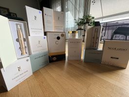 Set von Luxus Hautpflege Produkten verschiedene Marken neu