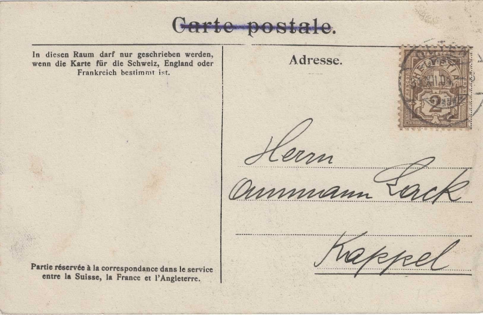 Ansichtskarten: 1904 OLTEN, AK Restaurant Rathskeller – Gebraucht aus Trimbach von monga01 1